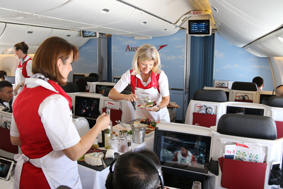 Austrian Airlines möchte mit seinem Service an Bord der Boeing 777 bei den Passagieren punkten